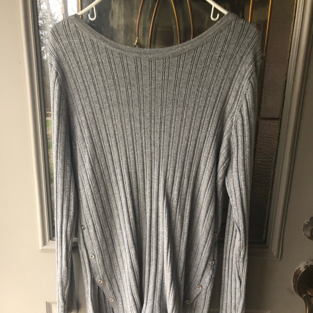 Croft & Barrow Crew Sweater, Metallic Silver, Size L